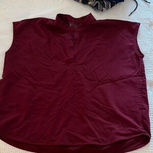 Figs Burgundy Sleeveless Top